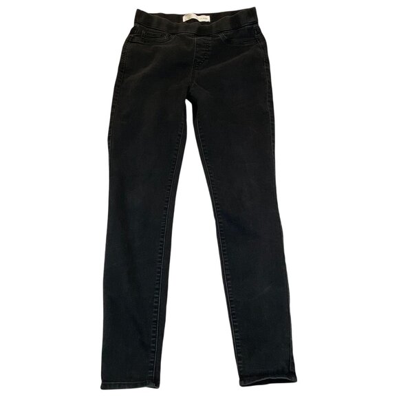 Signature by Levi Women's Jeans Size 8L 29x32 Black Stretch Denim Pull-On Skinny - Picture 1 of 12